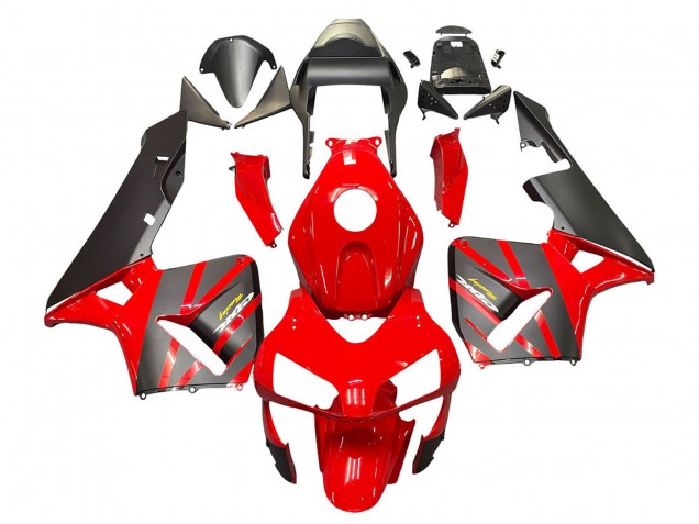 2003-2004 Honda CBR600RR Motorcycle Fairings - Red Matte Black Racing
