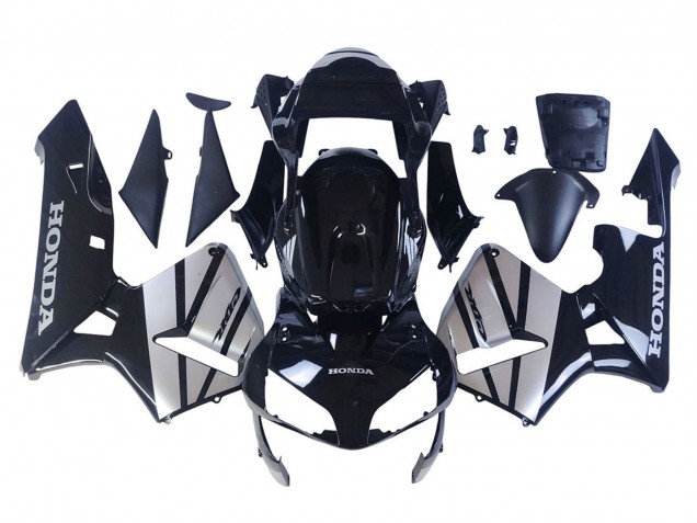 2003-2004 Honda CBR600RR Motorcycle Fairings - Silver Glossy Black