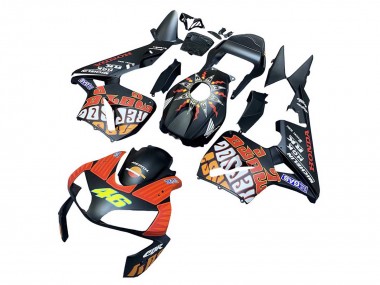 Cheap 2003-2004 Honda CBR600RR Motorcycle Fairings - Matte Black Orange Repsol Rossi 46