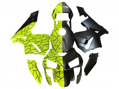 Cheap 2003-2004 Honda CBR600RR Motorcycle Fairings - Fluorescent Green Matte Black