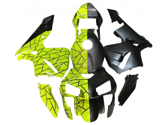 2003-2004 Honda CBR600RR Motorcycle Fairings - Fluorescent Green Matte Black
