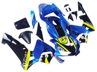 Cheap 2003-2004 Honda CBR600RR Motorcycle Fairings - Blue Neon Yellow Glossy Black Shark