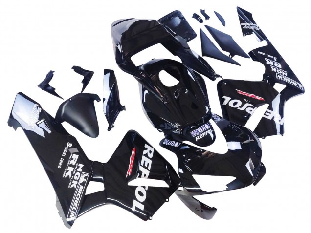 2003-2004 Honda CBR600RR Motorcycle Fairings - Glossy Black White Repsol