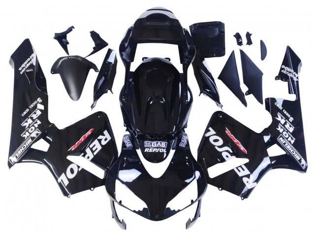 2003-2004 Honda CBR600RR Motorcycle Fairings - Glossy Black White Repsol