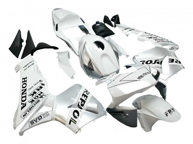 2003-2004 Honda CBR600RR Motorcycle Fairings - White Silver Black Repsol