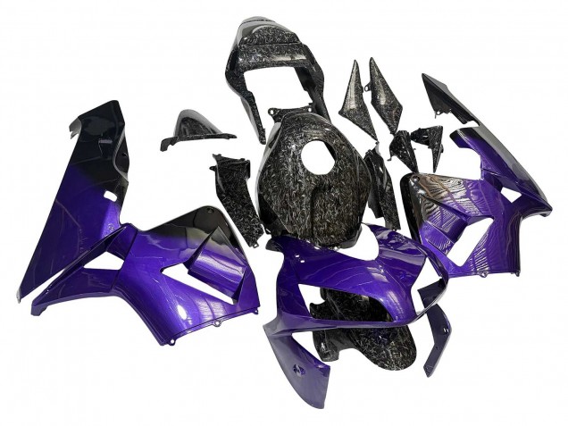2003-2004 Honda CBR600RR Motorcycle Fairings - Purple Black Forged Carbon Fiber