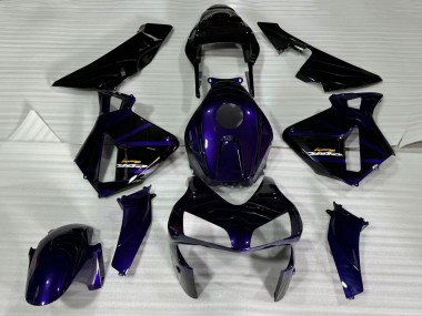 Cheap 2003-2004 Honda CBR600RR Motorcycle Fairings - Dark Blue Glossy Black
