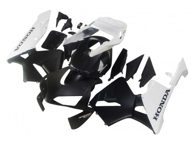 2003-2004 Honda CBR600RR Motorcycle Fairings - White Matte Black