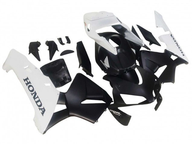2003-2004 Honda CBR600RR Motorcycle Fairings - White Matte Black