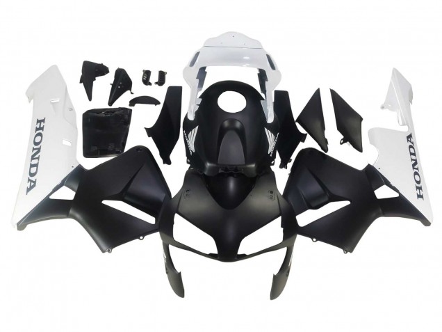 2003-2004 Honda CBR600RR Motorcycle Fairings - White Matte Black