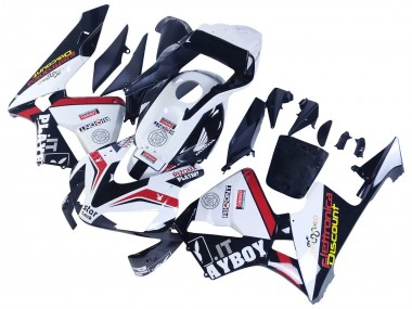 Cheap 2003-2004 Honda CBR600RR Motorcycle Fairings - White Red Glossy Black DENSO Rimont
