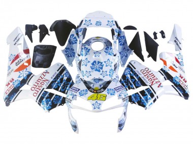 Cheap 2003-2004 Honda CBR600RR Motorcycle Fairings - White Blue Red Nastro Azzurro 46