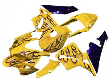 Cheap 2003-2004 Honda CBR600RR Motorcycle Fairings - Yellow Black Flame