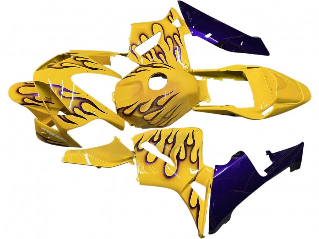 2003-2004 Honda CBR600RR Motorcycle Fairings - Yellow Black Flame
