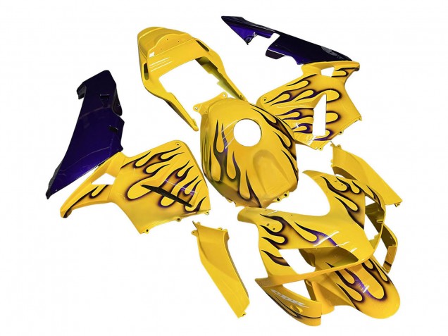 2003-2004 Honda CBR600RR Motorcycle Fairings - Yellow Black Flame