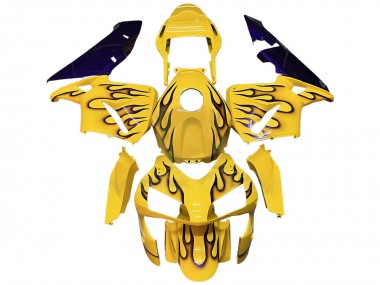 Cheap 2003-2004 Honda CBR600RR Motorcycle Fairings - Yellow Black Flame