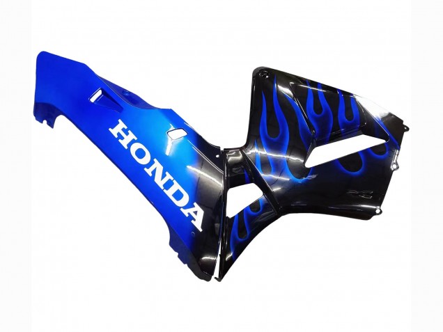 2005-2006 Honda CBR600RR Motorcycle Fairing - Glossy Black Blue Flame