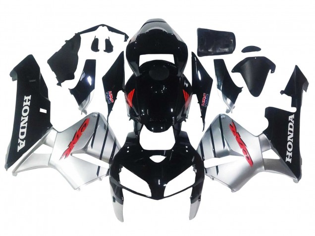 2005-2006 Honda CBR600RR Motorcycle Fairings - Silver Black