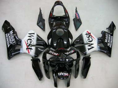 Cheap 2005-2006 Honda CBR600RR Motorcycle Fairings - Glossy Black White West
