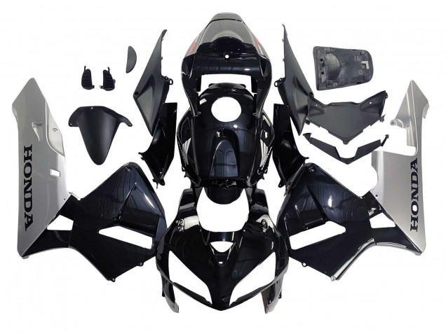 2005-2006 Honda CBR600RR Motorcycle Fairing - Black Silver