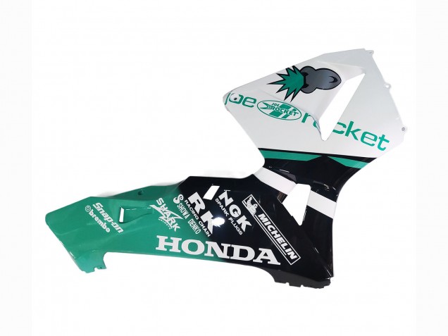 2005-2006 Honda CBR600RR Motorcycle Fairings - Light Green White Glossy Black Joe Rocket
