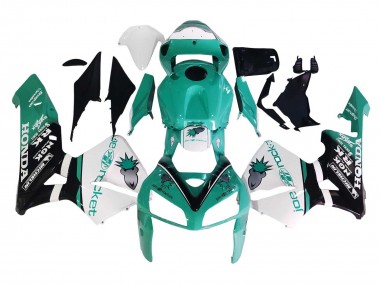 Cheap 2005-2006 Honda CBR600RR Motorcycle Fairings - Light Green White Glossy Black Joe Rocket