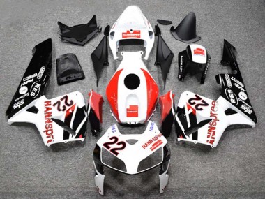 Cheap 2005-2006 Honda CBR600RR Motorcycle Fairings - White Red Glossy Black HannSpree 22