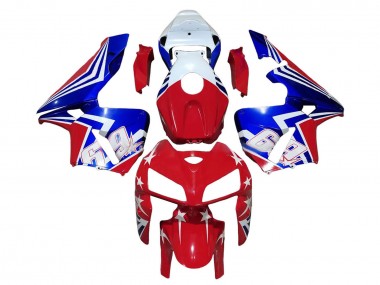 Cheap 2005-2006 Honda CBR600RR Motorcycle Fairings - Red White Blue 69