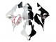 2007-2008 Honda CBR600RR Motorcycle Fairings - White Cherry Blossom Glossy Black Split