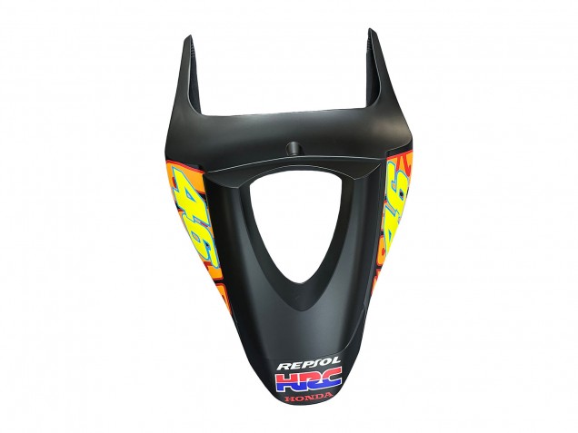 2007-2008 Honda CBR600RR Motorcycle Fairings - Matte Black Orange Red Rossi Repsol 46