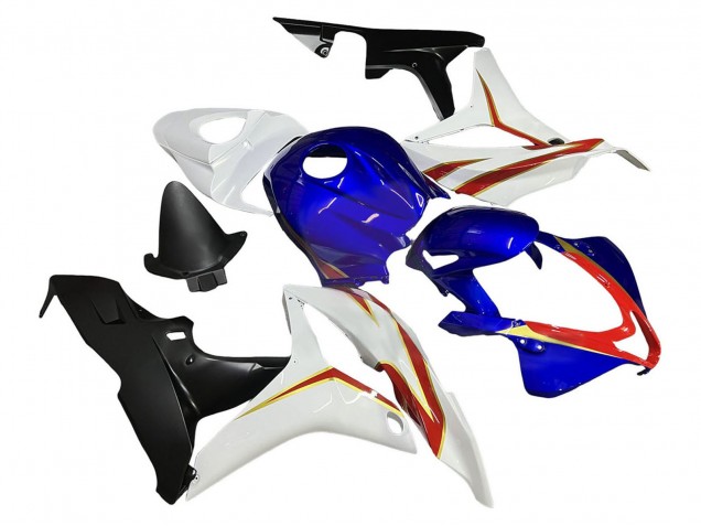 2007-2008 Honda CBR600RR Motorcycle Fairings - White Blue Red Glossy Black