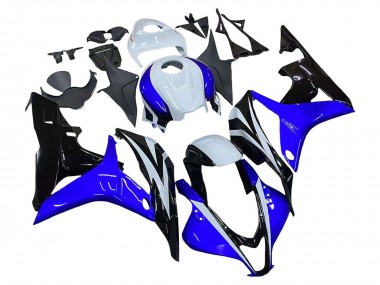 Cheap 2007-2008 Honda CBR600RR Motorcycle Fairing - White Blue Glossy Black