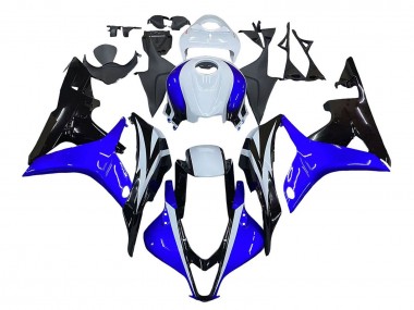 Cheap 2007-2008 Honda CBR600RR Motorcycle Fairing - White Blue Glossy Black