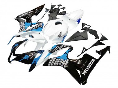 Cheap 2007-2008 Honda CBR600RR Motorcycle Fairings - White Light Blue Glossy Black