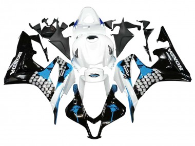 Cheap 2007-2008 Honda CBR600RR Motorcycle Fairings - White Light Blue Glossy Black