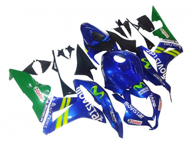 2007-2008 Honda CBR600RR Motorcycle Fairings - Blue Green MoviStar Castrol