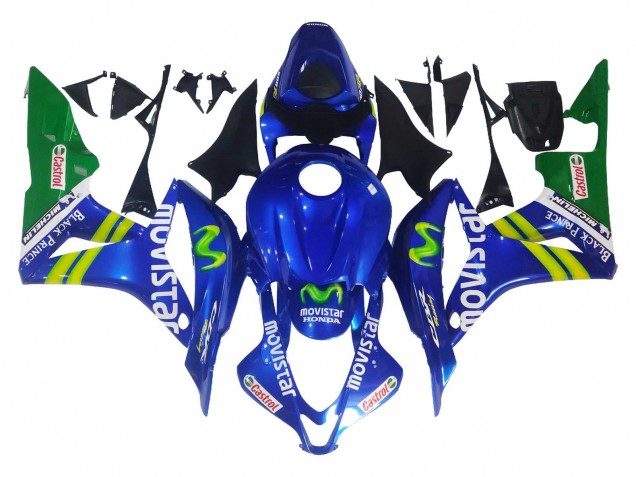 2007-2008 Honda CBR600RR Motorcycle Fairings - Blue Green MoviStar Castrol