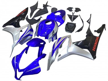 Cheap 2007-2008 Honda CBR600RR Motorcycle Fairings - Silver Blue Glossy Black Racing