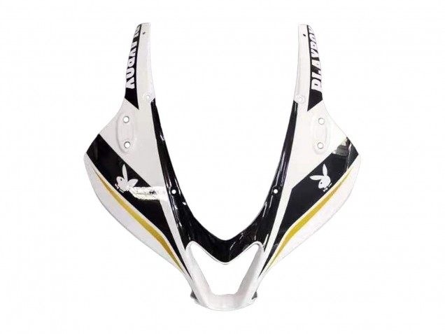 2007-2008 Honda CBR600RR Motorcycle Fairing - White Gold Glossy Black Playboy