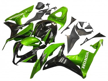Cheap 2007-2008 Honda CBR600RR Motorcycle Fairing Kits - Green Glossy Black
