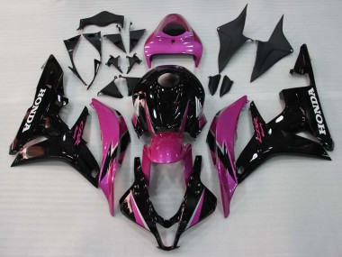 Cheap 2007-2008 Honda CBR600RR Motorcycle Fairings - Pink Glossy Black Racing