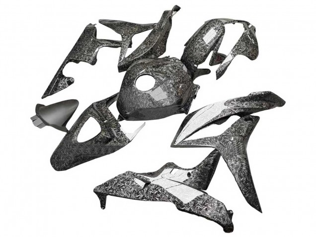 2007-2008 Honda CBR600RR Motorcycle Fairings - Black Forged Carbon Fiber