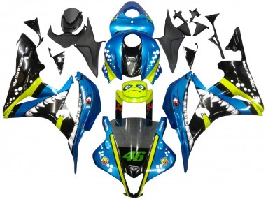 Cheap 2007-2008 Honda CBR600RR Motorcycle Fairings - Green Yellow Glossy Black Shark 46