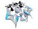 2007-2008 Honda CBR600RR Motorcycle Fairings - Glossy Grey Light Blue