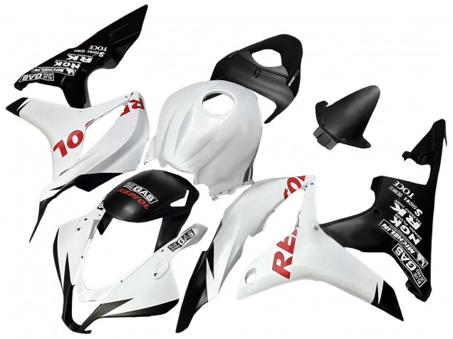 2007-2008 Honda CBR600RR Motorcycle Fairings - White Matte Black Red Repsol