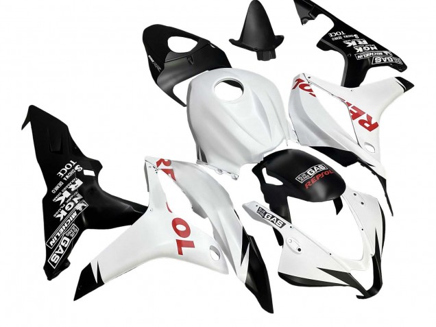 2007-2008 Honda CBR600RR Motorcycle Fairings - White Matte Black Red Repsol
