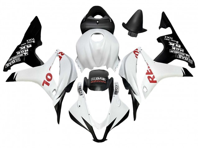 2007-2008 Honda CBR600RR Motorcycle Fairings - White Matte Black Red Repsol