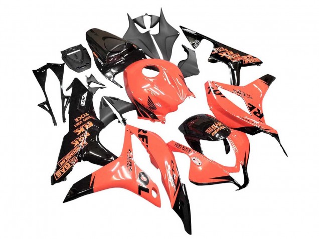 2007-2008 Honda CBR600RR Motorcycle Fairings - Orange Glossy Black Repsol