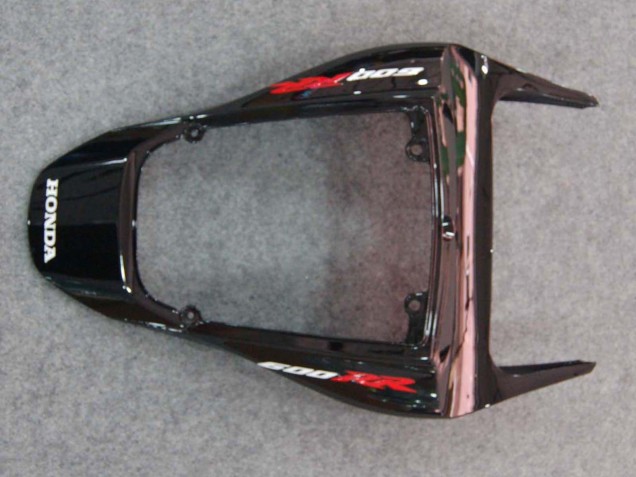 2007-2008 Honda CBR600RR Motorcycle Fairings - Glossy Black Orange Flame