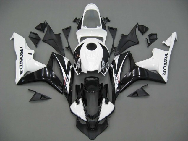 2007-2008 Honda CBR600RR Motorcycle Fairings - White Black Racing